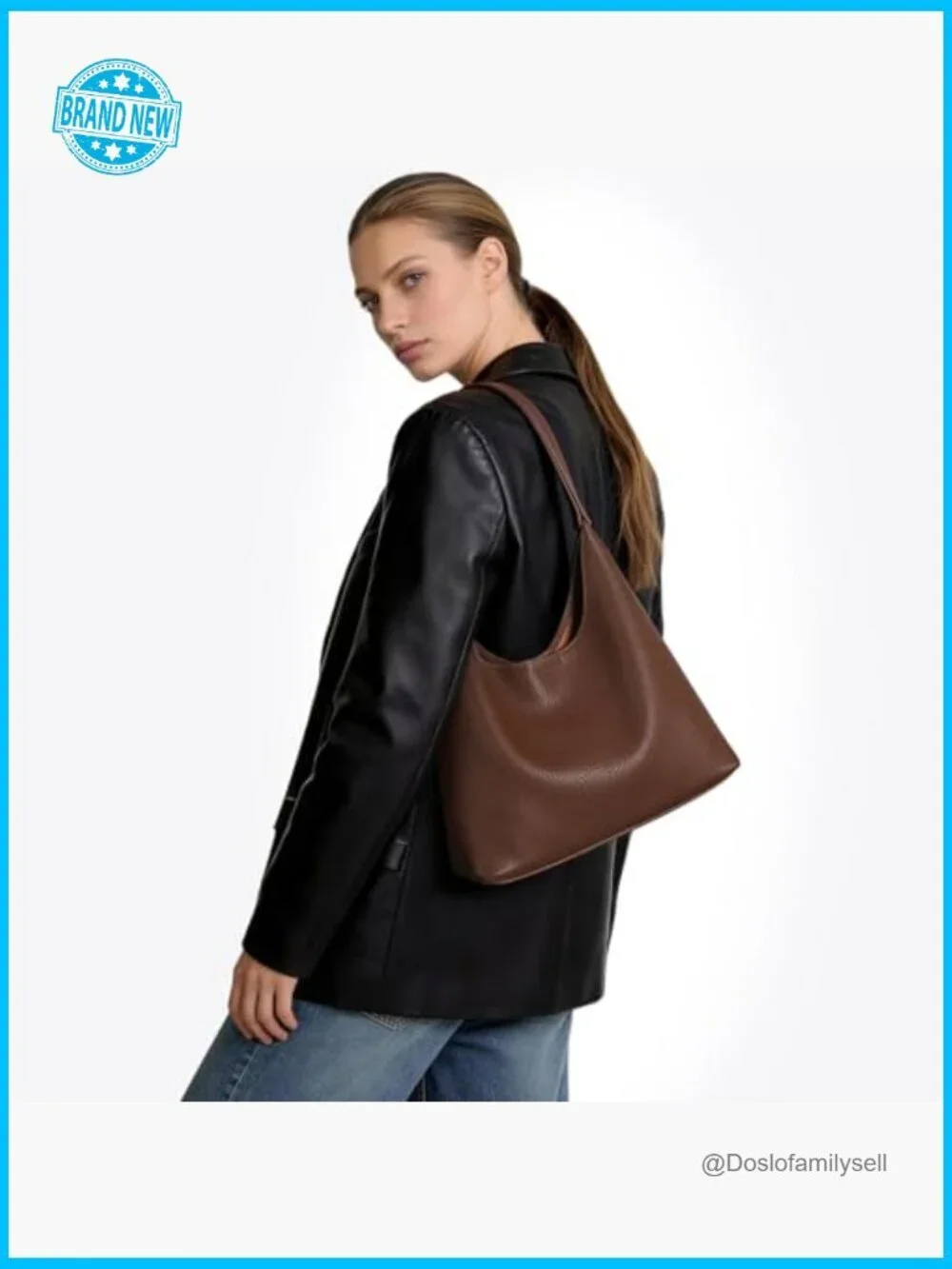 Small Slouchy Hobo Purse Vegan Leather Shoulder Bag Trendy Everyday Tote